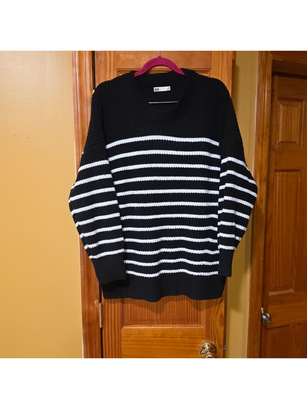SO black and white striped sweater plus size 2x